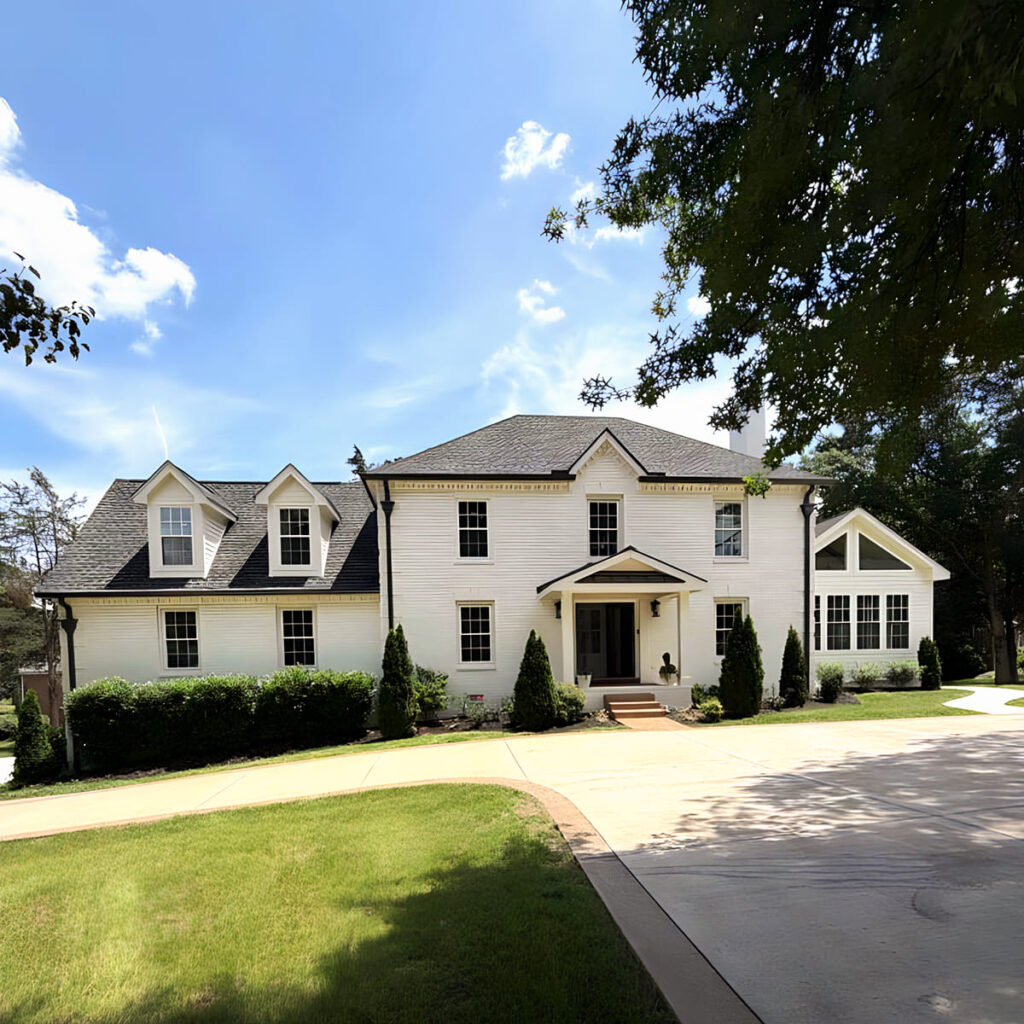 Nashville home with DEM Windows & Doors details highlighting 10+ years’ experience and an A+ BBB rating.